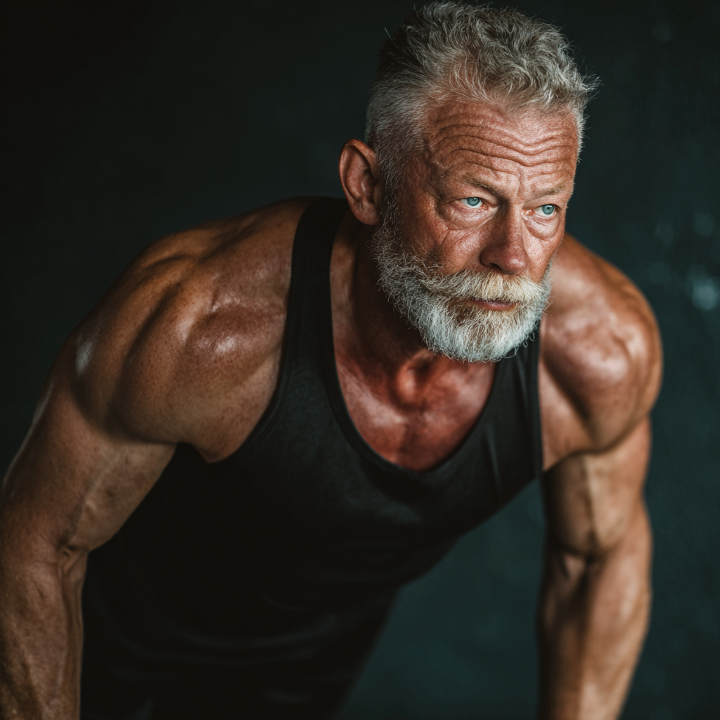 Smiling Ukrainian adults of different ages doing light fitness exercises outdoors in a park setting